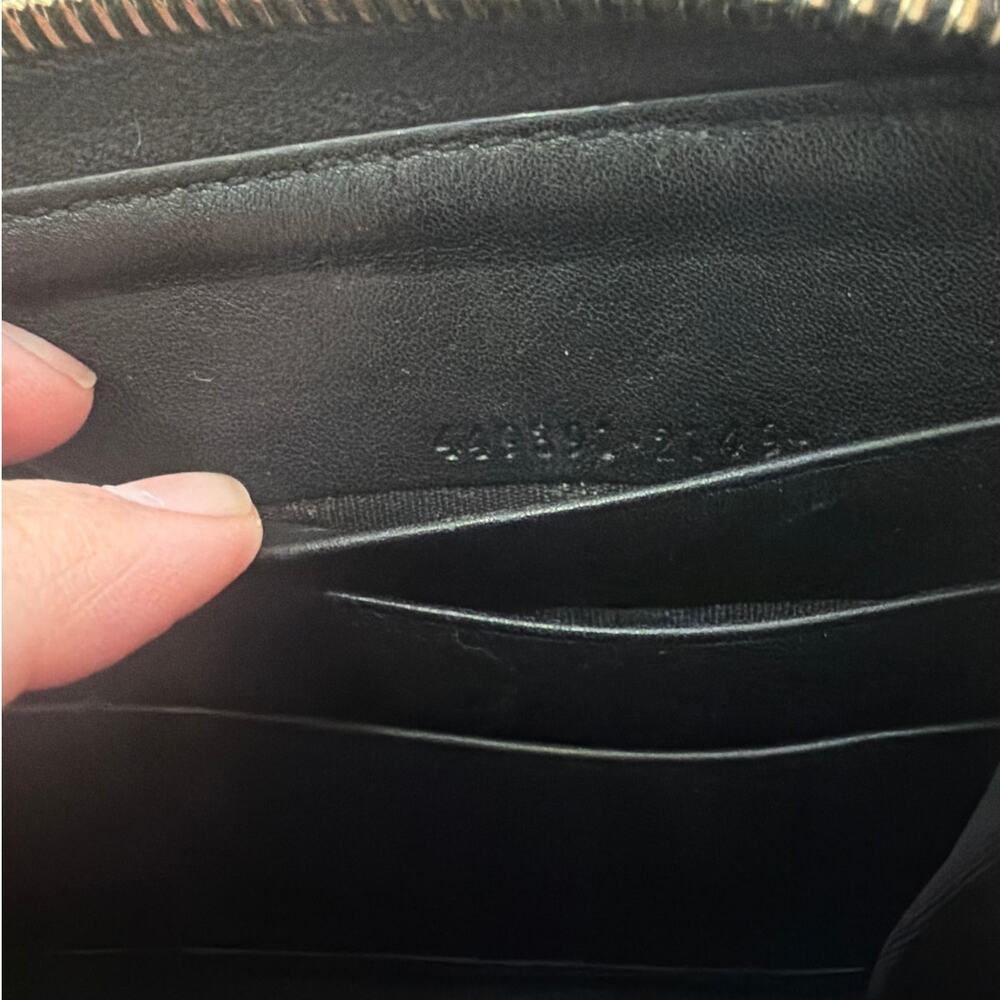 Gucci Guccissima Zip Around Wallet Black Leather GG Embossed Long Wallet - Picture 13 of 14